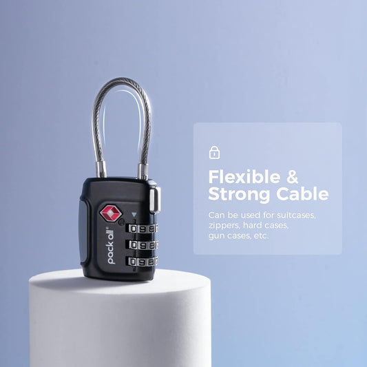pack all TSA Approved Travel Luggage Locks, Resettable 3-Digit Code