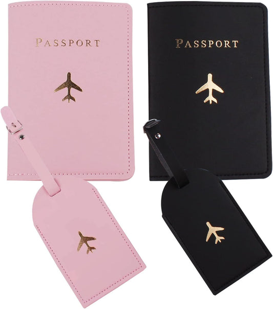 Mr and mrs passport covers and luggage tags gift set,Slim Waterproof Passport Case,newlywed travel gifts for Couples,Bridal Shower Gift