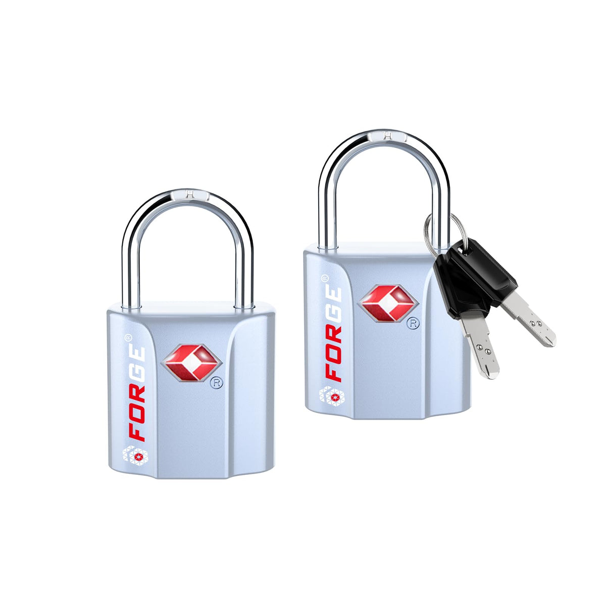 Forge OX 1'' Wide 1.8'' Tall, TSA Approved Luggage Locks: Key Locks for Travel. Ultra Secure Dimple Key Travel Locks Alloy Body. for Luggage, Backpack, Small Toolbox and More. Black 2 Pack.
