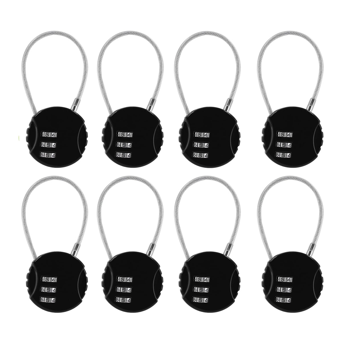 Litoexpe 8 Pcs Combination Cable Lock 8 Colors