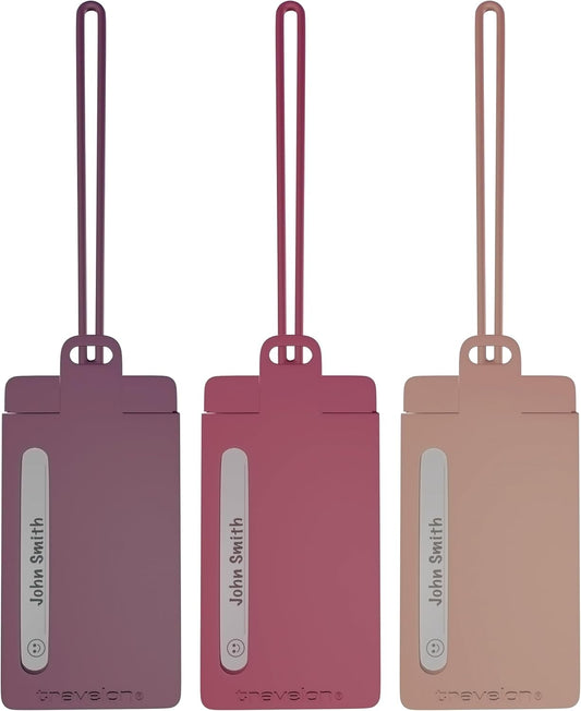 Travelon Set of 3 Silicone Privacy Luggage Tags