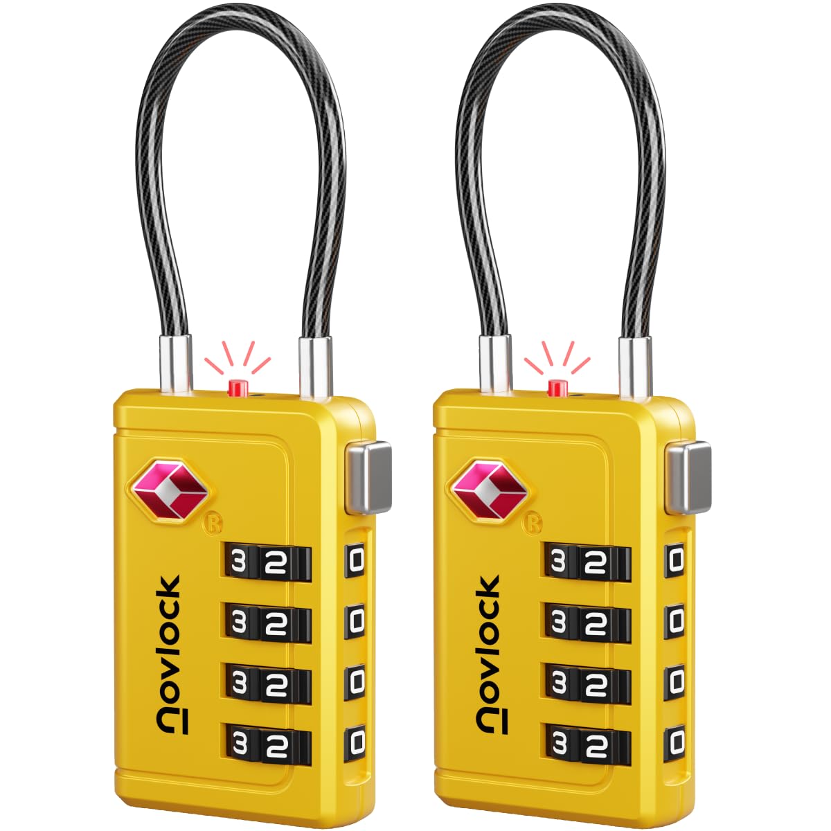 TSA Approved Luggage Locks, Travel Locks with Inspection Indicator