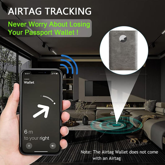 Airtag Passport Holder, Travel Essentials, Passport Cover, RFID Wallet