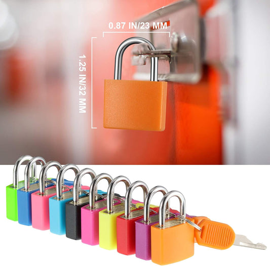 20 Pieces Mini Padlock Suitcase Locks 1.25''with Keys, Colorful