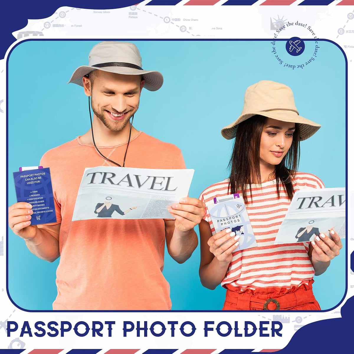200 Pcs Thick Passport Photo Holder 5.31 x 3.54 Inches Passport Picture Folders with Compartment for 2 x 2 Print, Picture Display Safely for Office, Customers Deliver Pictures, Travel