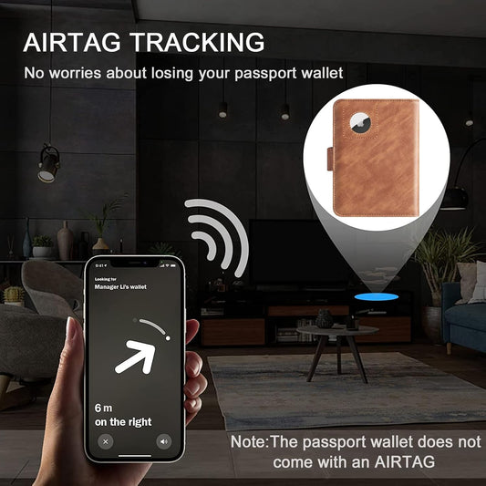 LOHASLIFE Airtag Passport Holder for Travel, Rfid Passport Cover Wallet