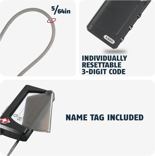 ABUS 148TSA/30 TSA Cable Combination Lock for Hard Cases, Luggage