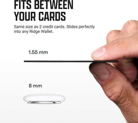 Ridge Tracker Card Compatible with Apple Find My, Compatible with Android Slim Tracking Card - Wallet Finder, Item Locator for Luggage Tags, Passports, Phone - MFi Certified, IP68 Water Resistance