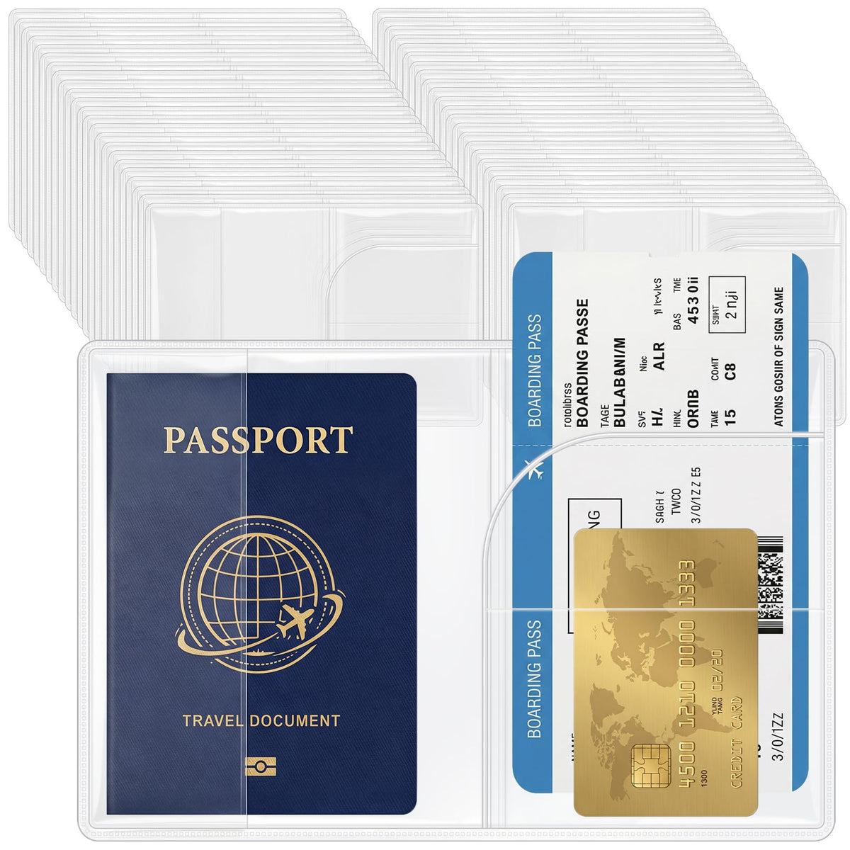 Tinlade 20 Pcs Clear Passport Covers Bulk