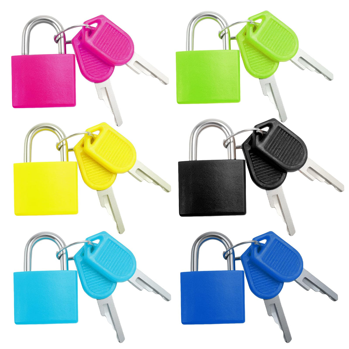 Bonsicoky 18 Pack Suitcase Locks with Keys, Multicolor Padlocks(9 Color)