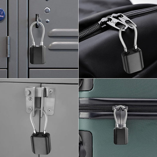 YAODHAOD Luggage Locks with Keys, Mini Size Cable Locks with Keys for Travel Suitcase Locks Padlock Apply to Locker Lock, Suitcase, Carry On, Backpack, Laptop Bag (2PCS) (Black)