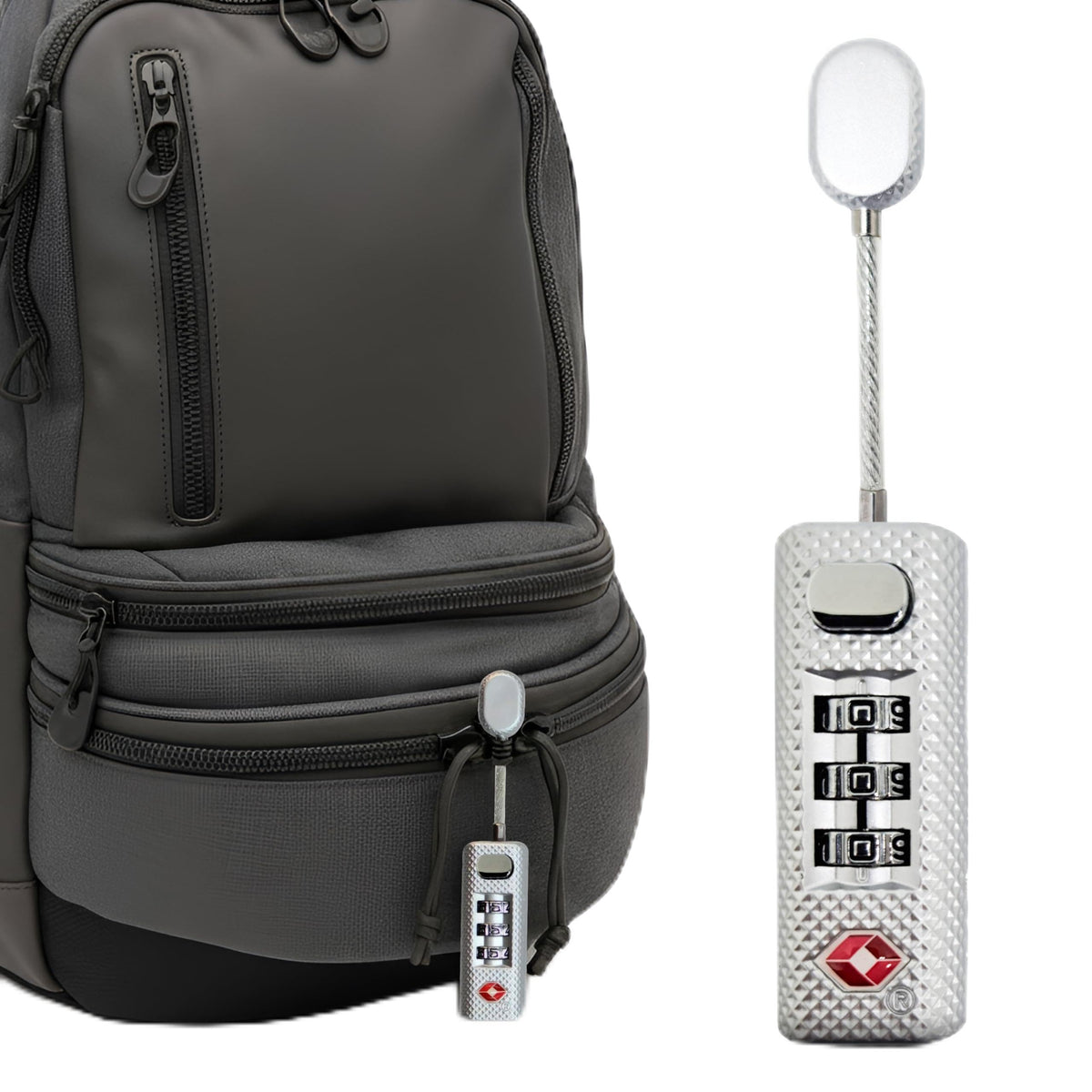 TSA Approved 3 Digit Combination Lock for Luggage, Travel Gun Case, Silver