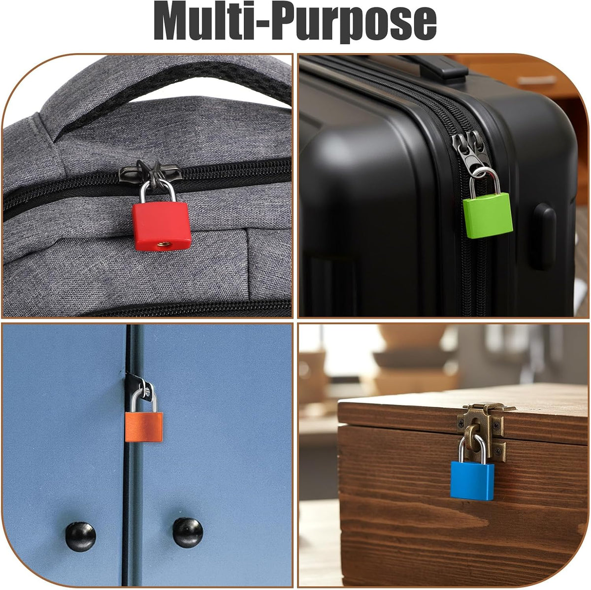 30 PCS Mini Keyed Padlocks Small Brass Suitcase Locks with 2 Keys for Travel Backpack Gym Locker Jewelry Box Drawer 10 Colors
