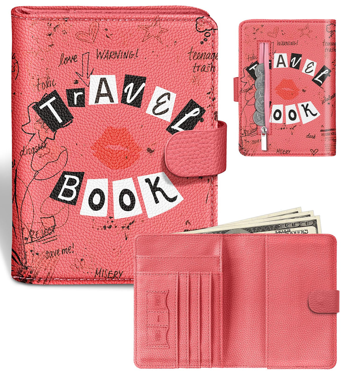 Slohif Passport Holder Cover Wallet Case for Travel Women - Leather RFID Blocking Passport Book Multiple Personalized Organizer Slim Portable Carrier Card Slots Protector Sleeve Stamp