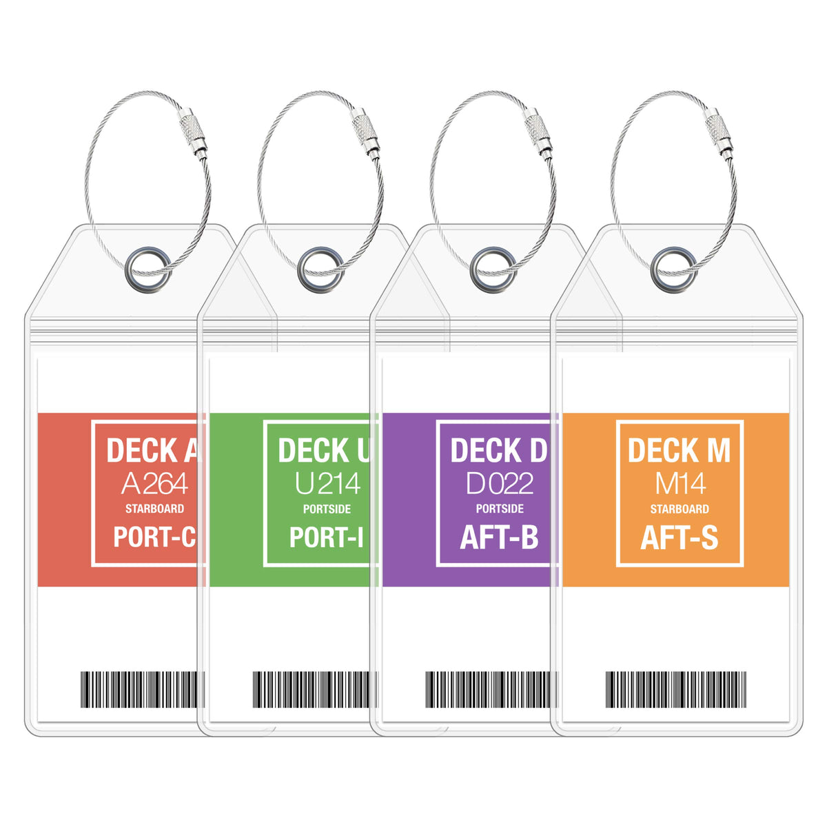 Cruise On Carnival & Seabourn Luggage Tag Holders (4 Pack), Clear, Durable