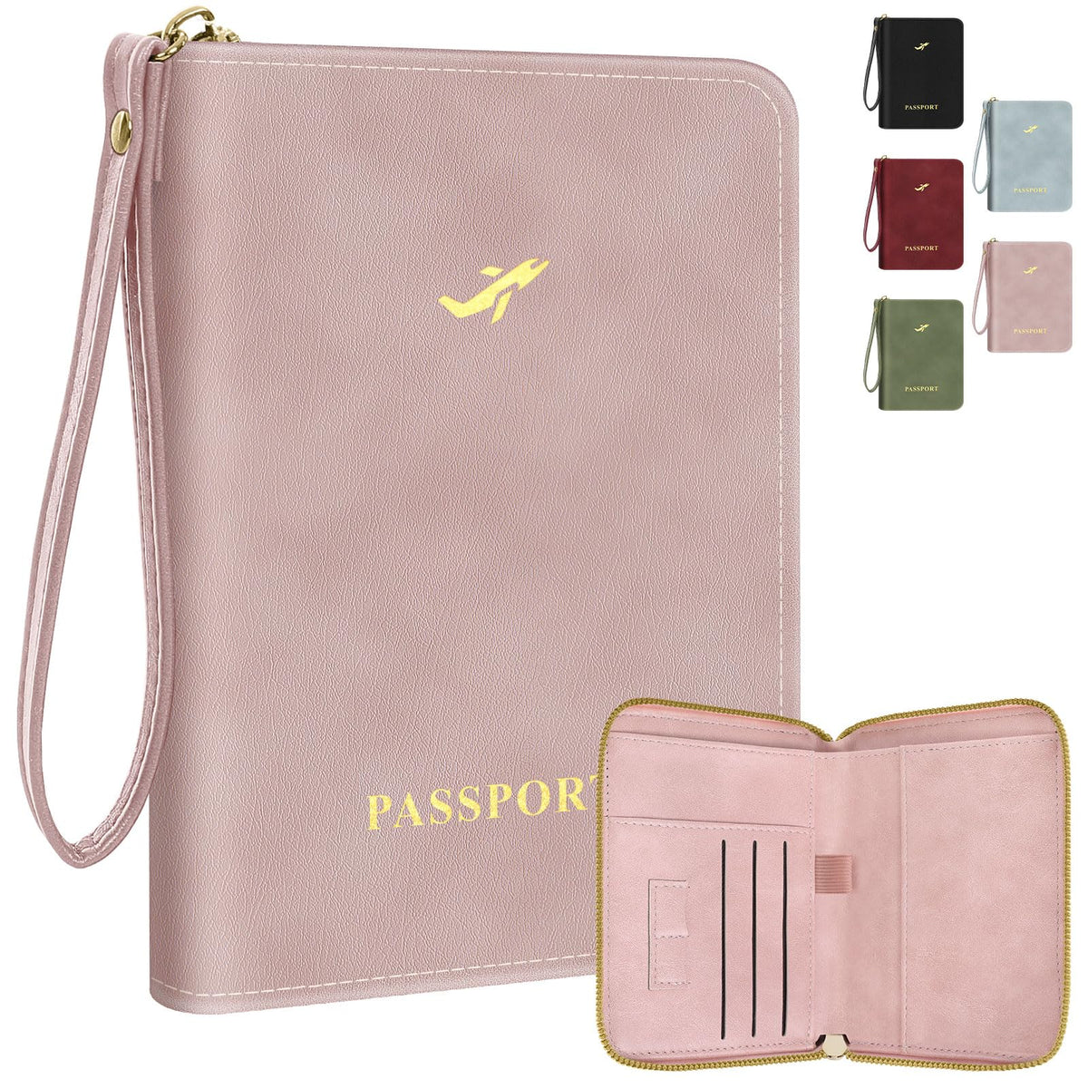 KONVINIT Black Passport Holder For Travel, Passport Cover For Women & Men