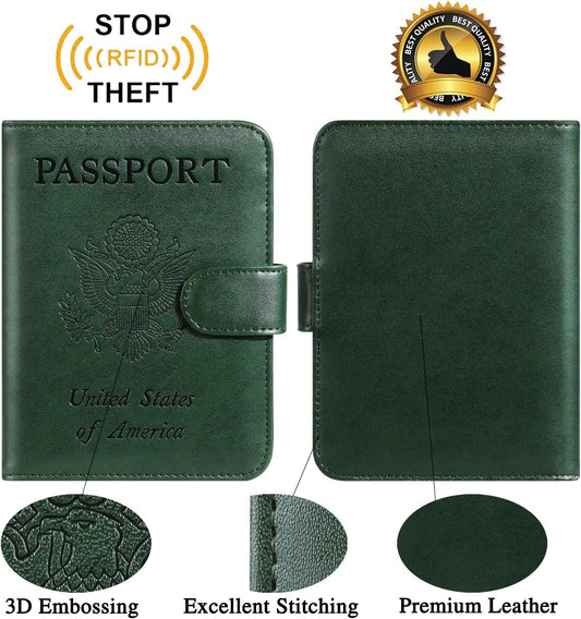 Passport Holder Cover Wallet RFID Blocking, Travel Essentials