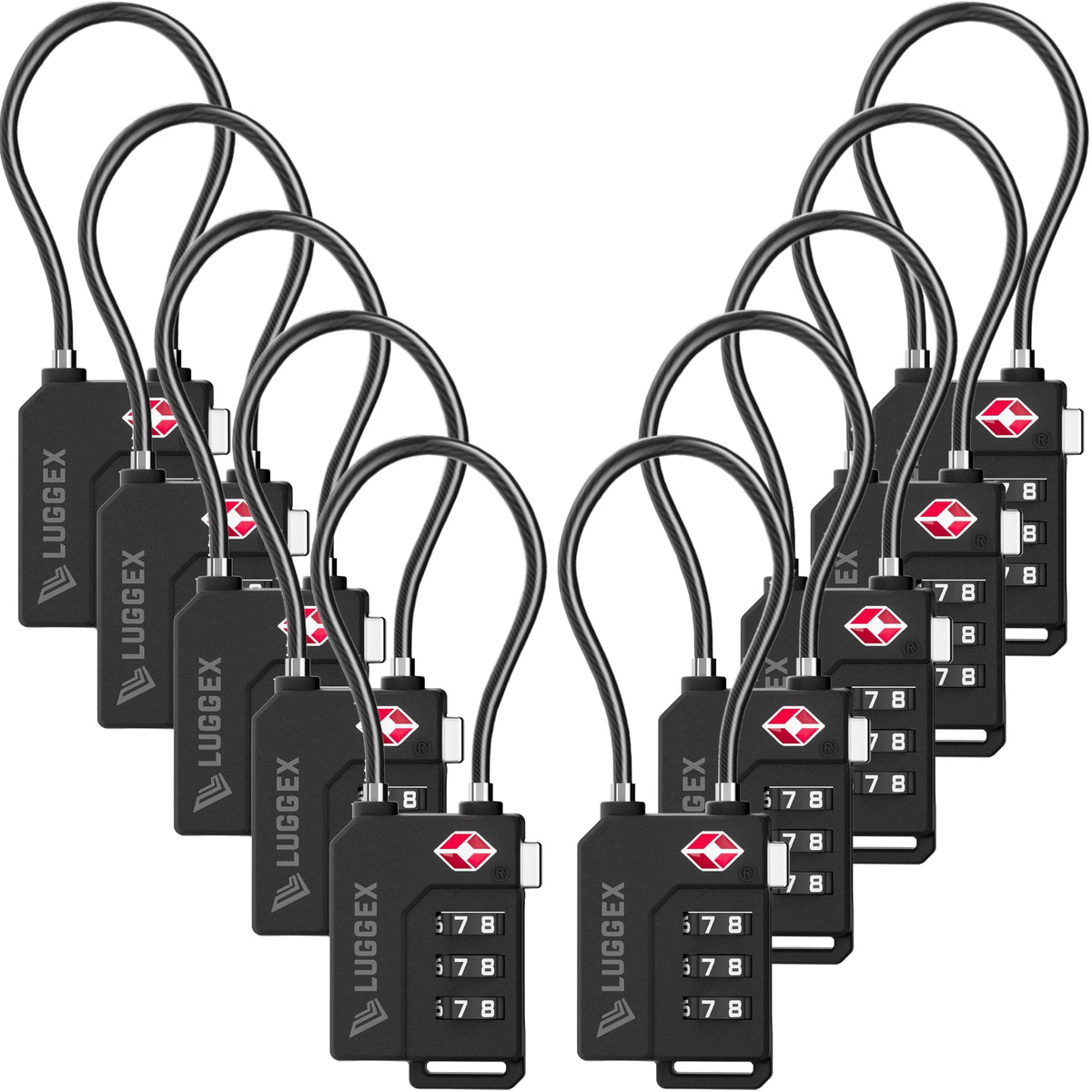 LUGGEX 4 Pack TSA Locks for Luggage, Luggage Locks TSA Approved