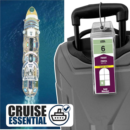 Cruise On Viking Luggage Tag Holders (4 Pack), Clear & Waterproof, Clear