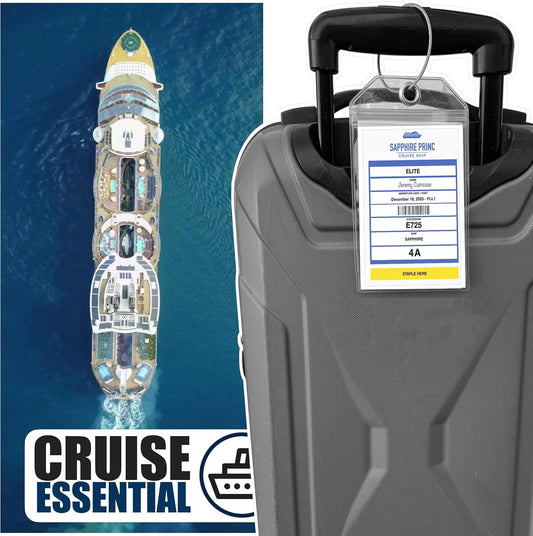 Cruise On Princess Luggage Tag Holders 4 Pack, Clear & Waterproof