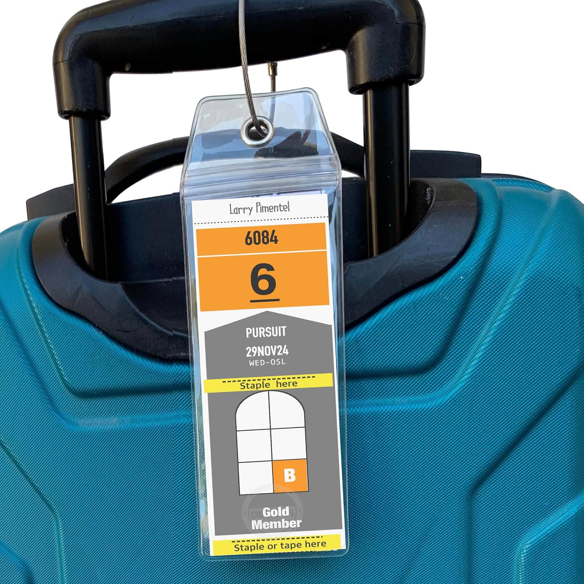 Cruise On Viking Luggage Tag Holders (4 Pack), Clear & Waterproof, Clear