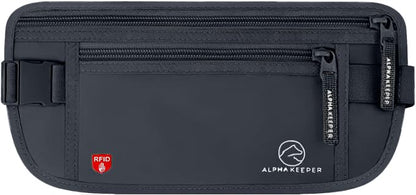 Alpha Keeper Money Belt for Travel Men Women Hidden RFID Passport Holder