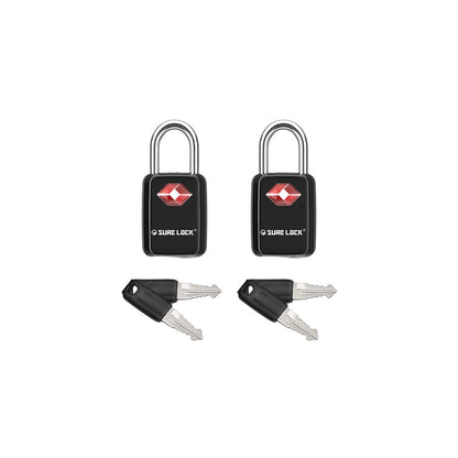 SURE LOCK Mini TSA Approved Keyed Luggage Lock – One Key Opens All, Fits Tight Zipper Gaps & Small Pull Holes, Compact Travel Lock for Suitcases, Backpacks & Handbags