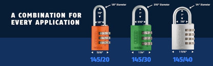 ABUS 145/30 Non-TSA Combination Lock for Hard Cases, Luggage, Resettable