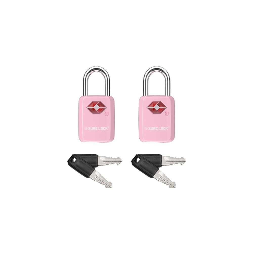 SURE LOCK Mini TSA Approved Keyed Luggage Lock – One Key Opens All, Fits Tight Zipper Gaps & Small Pull Holes, Compact Travel Lock for Suitcases, Backpacks & Handbags