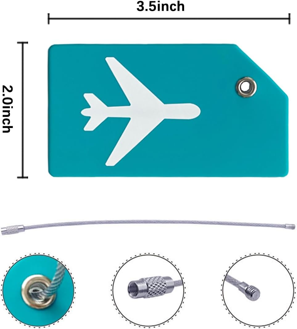 5Pack Silicone Luggage Tag with Name ID Card Perfect to Quickly Spot Luggage Suitcase by Ovener