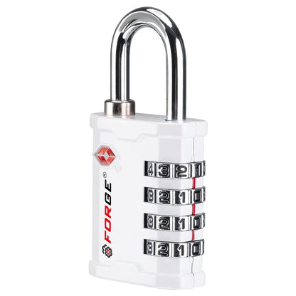 Forge 4-Digit TSA Approved Travel Locks – Heavy-Duty Combination Padlock for Travel, Gym, Pelican Case. Black 2-Pack.
