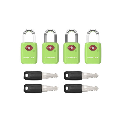 SURE LOCK Mini TSA Approved Keyed Luggage Lock – One Key Opens All, Fits Tight Zipper Gaps & Small Pull Holes, Compact Travel Lock for Suitcases, Backpacks & Handbags