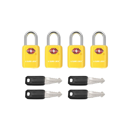 SURE LOCK Mini TSA Approved Keyed Luggage Lock – One Key Opens All, Fits Tight Zipper Gaps & Small Pull Holes, Compact Travel Lock for Suitcases, Backpacks & Handbags