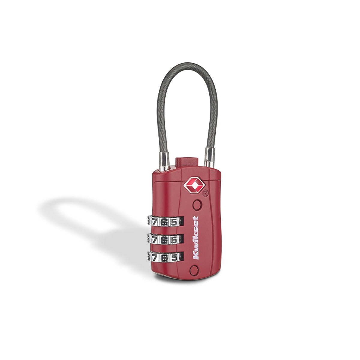 Kwikset TSA Approved Combination Luggage Lock with Cable, 1-Pack, Blue