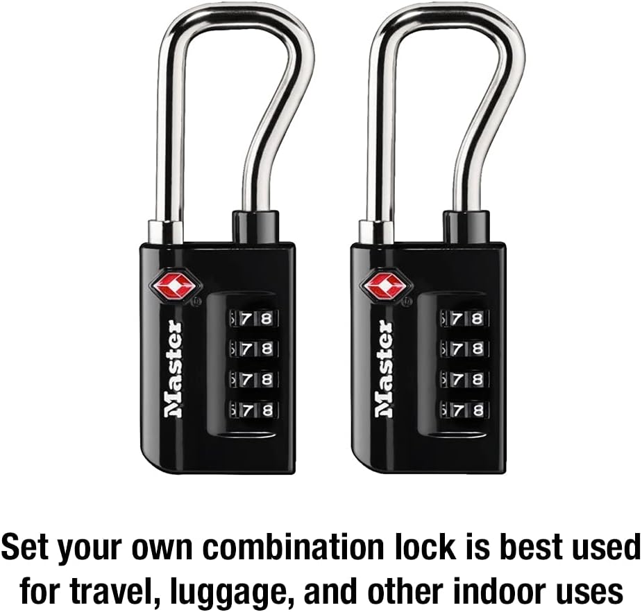 Master Lock TSA Approved Combination Luggage Lock Black 2-Pack 4696THC