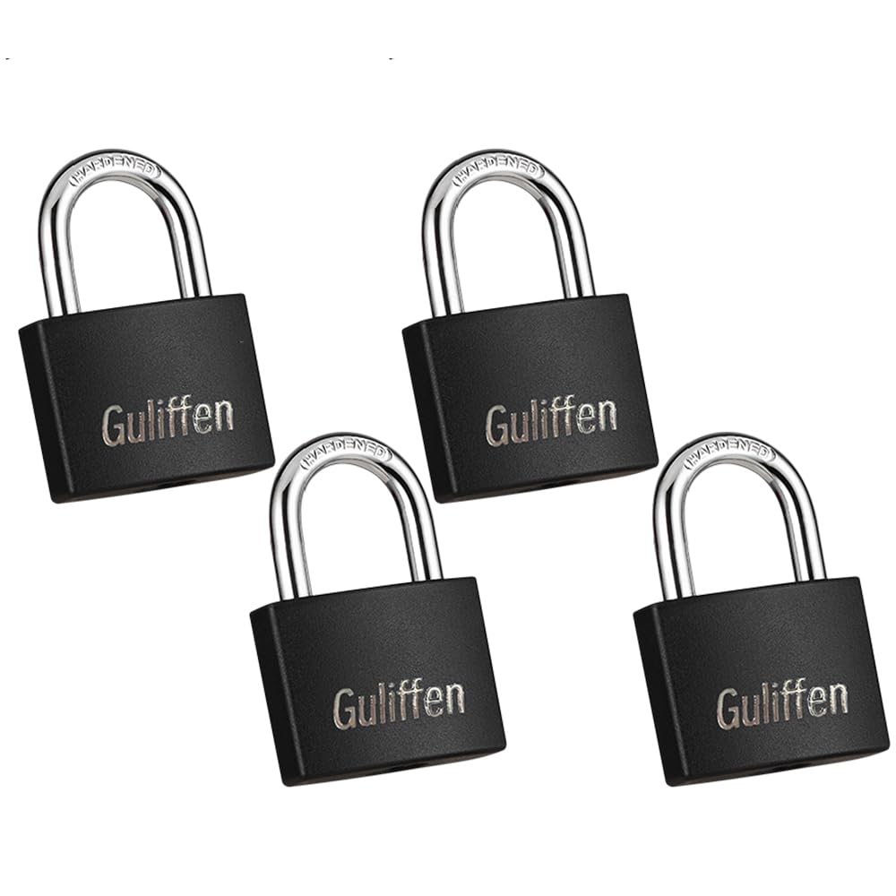 Guliffen Small Aluminum Locks with Keys, 3/4-Inch Body Width Mini Locks with Same Key for Briefcase, Boxe, Lockers, Luggage,Backpack, 12 Pack