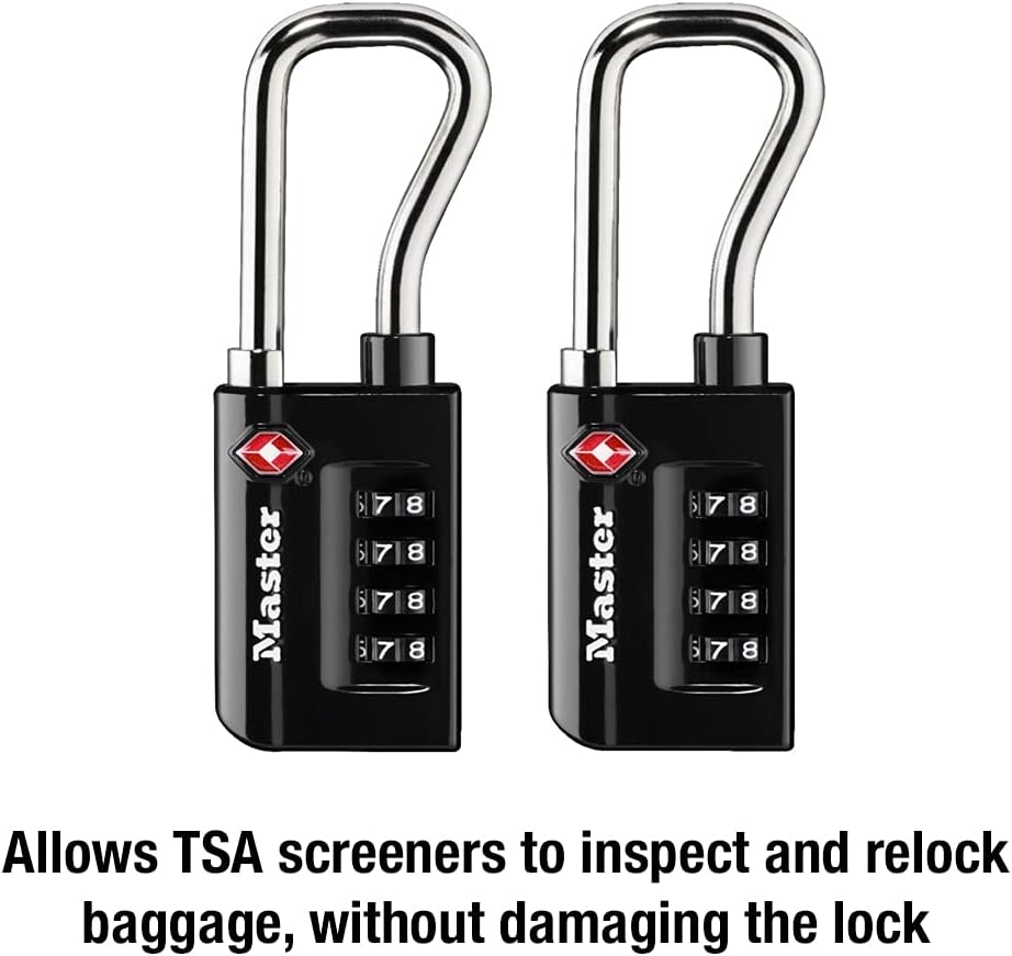 Master Lock TSA Approved Combination Luggage Lock Black 2-Pack 4696THC