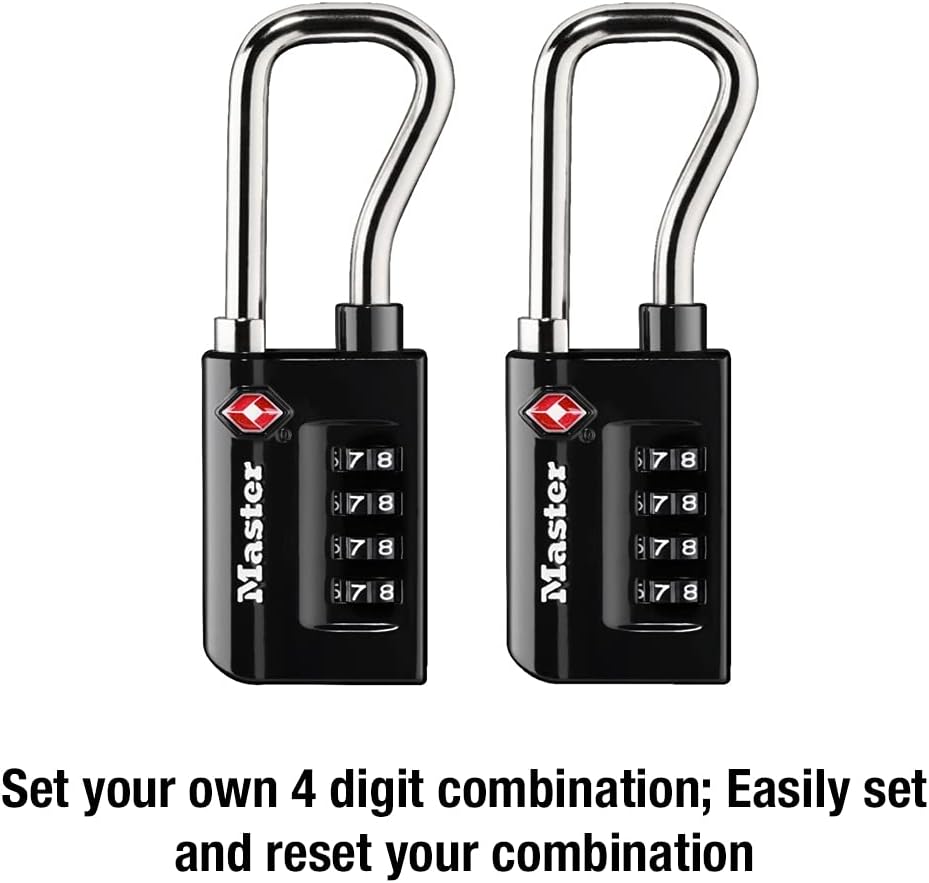 Master Lock TSA Approved Combination Luggage Lock Black 2-Pack 4696THC