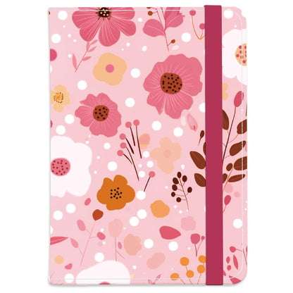 Passport Holder Featuring Delicate Pink and White Blooms PU Leather Travel Document Wallet Feminine Passport Cover for Women 5.9 x 4.3 Inches