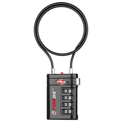 Forge Open Alert TSA Approved Luggage Locks, Black, 2 Pack Locks.