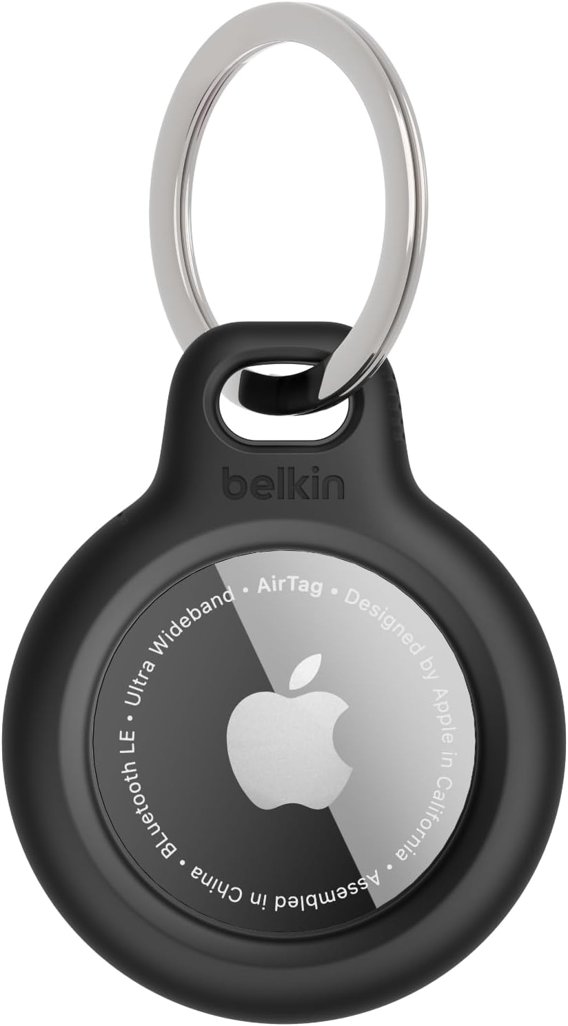 Belkin Apple AirTag Holder Keychain with Key Ring, Scratch-Resistant