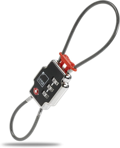Lewis N Clark Triple Security Lock: TSA Luggage Locks for Suitcases, Carry On, Laptop Bag & More, Set Combination Lock to Create Secure Padlock for Travel, Vacation, Business, or Backpacking, 1 Pack