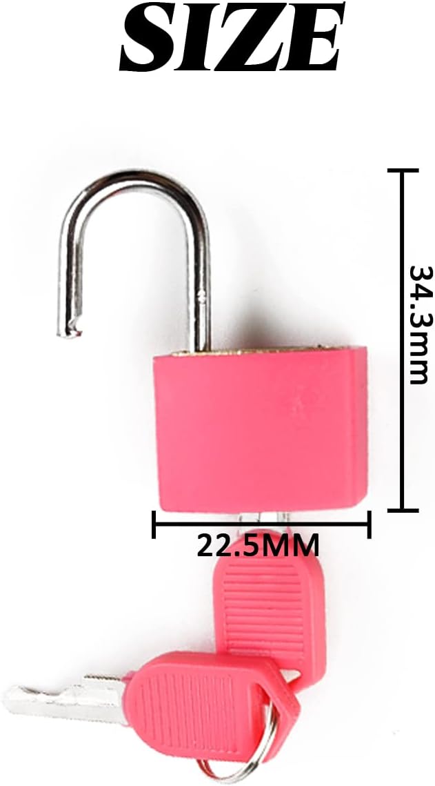 GXXMEI 10PCS Suitcase Locks with Keys, Small Luggage Padlocks Metal Padlocks Mini Keyed Padlock for School Gym Classroom Matching Game (10 Colors)