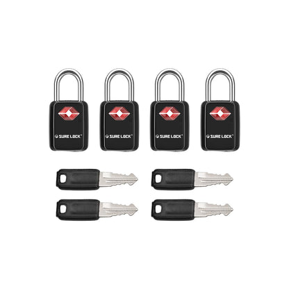 SURE LOCK Mini TSA Approved Keyed Luggage Lock – One Key Opens All, Fits Tight Zipper Gaps & Small Pull Holes, Compact Travel Lock for Suitcases, Backpacks & Handbags