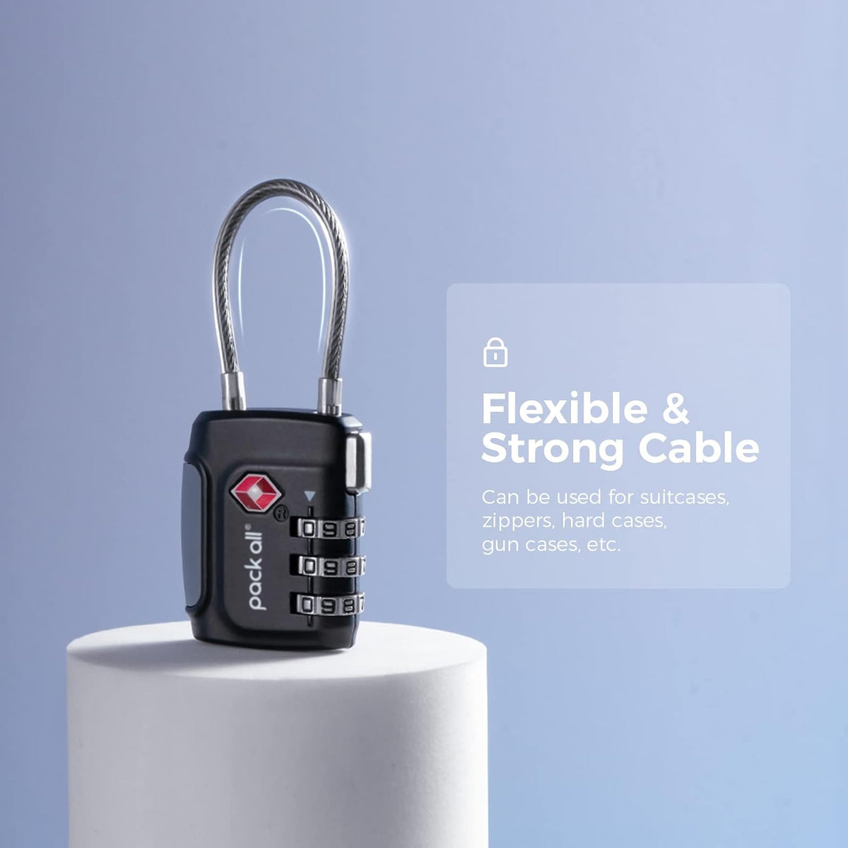 pack all TSA Approved Travel Luggage Locks, Resettable 3-Digit Code