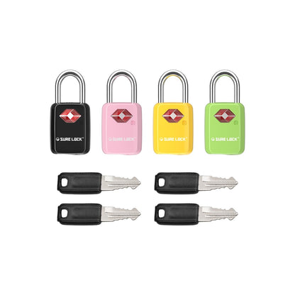 SURE LOCK Mini TSA Approved Keyed Luggage Lock – One Key Opens All, Fits Tight Zipper Gaps & Small Pull Holes, Compact Travel Lock for Suitcases, Backpacks & Handbags