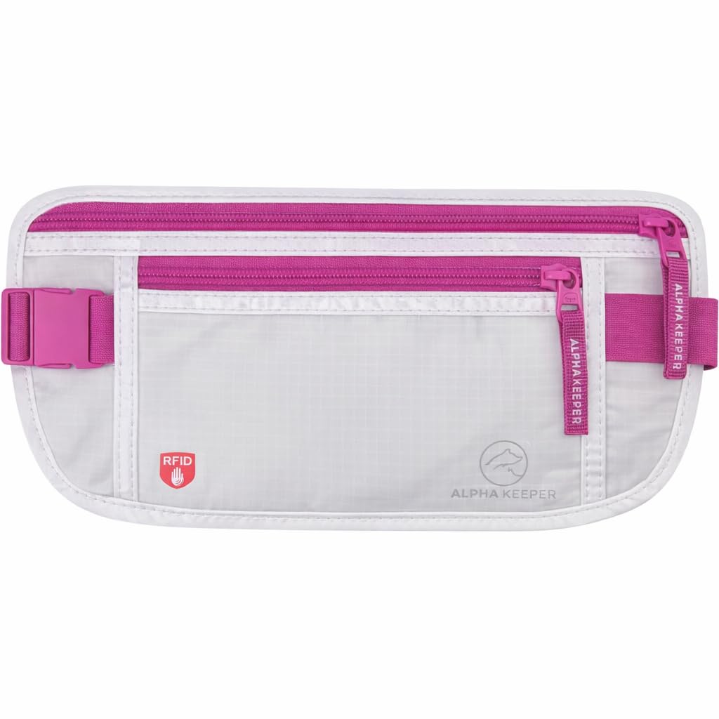 Alpha Keeper Money Belt for Travel Men Women Hidden RFID Passport Holder