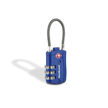 Kwikset TSA Approved Combination Luggage Lock with Cable, 1-Pack, Red