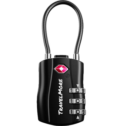 TravelMore TSA Approved Luggage Locks, Travel Combination Cable Locks