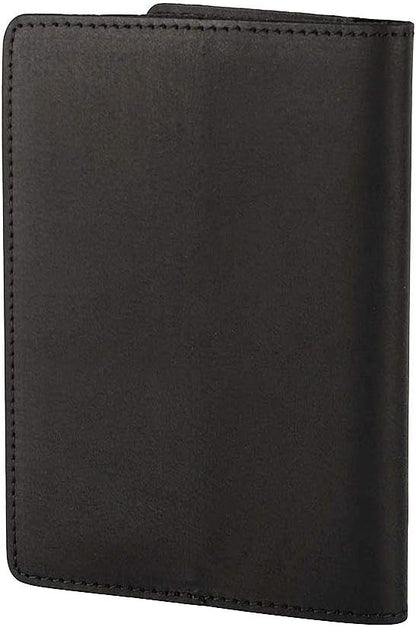 Genuine Leather Passport Holder Travel Wallet RFID Passport Cover Case for Women Men (Black)